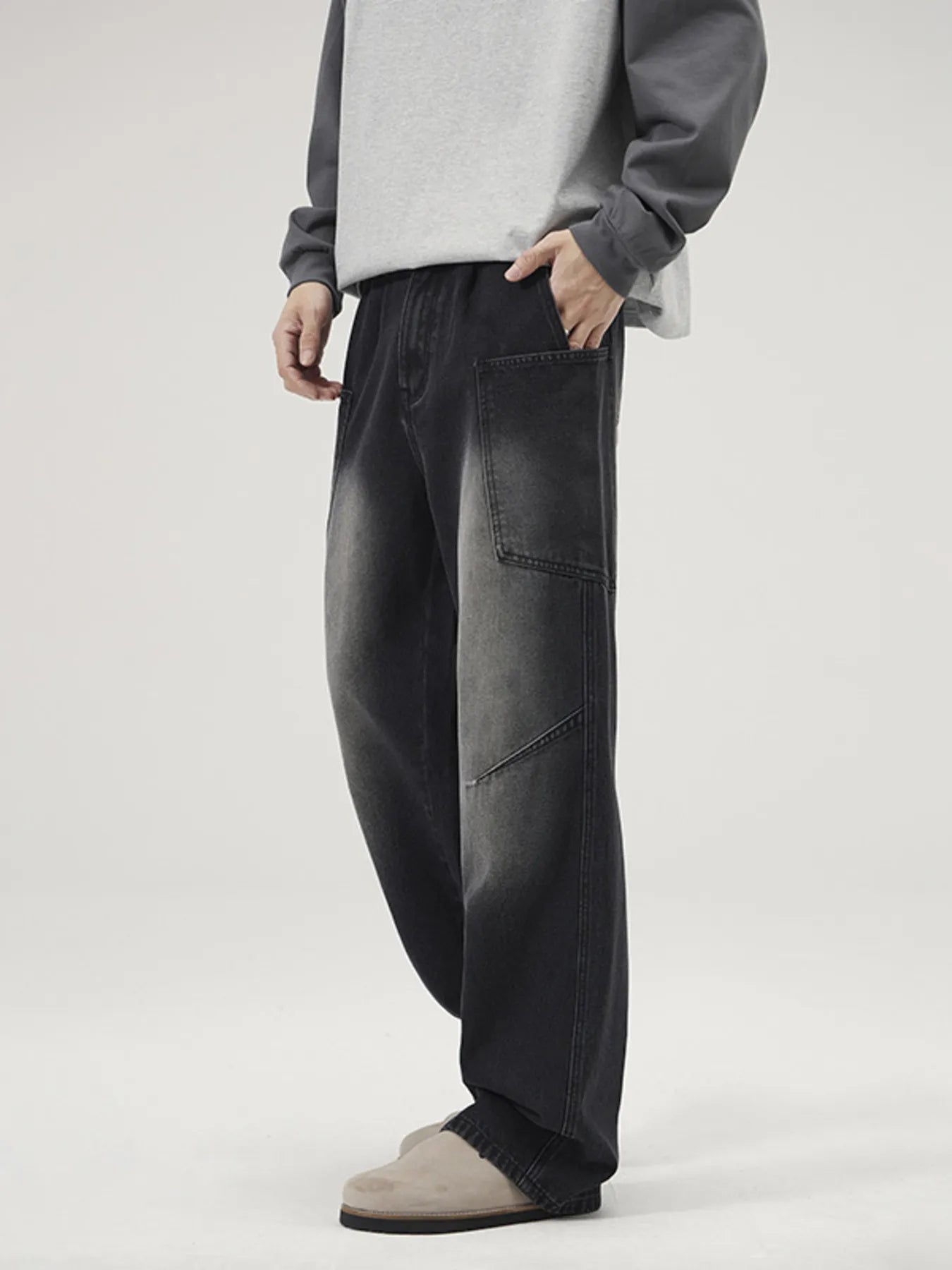 Men's Full Size Washed Wide Leg Baggy Jeans Plus Size - Nikki and Co Boutique