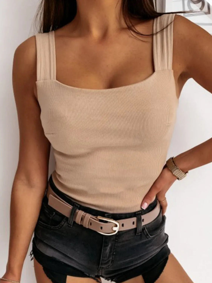 Square Neck Wide Strap Tank - Nikki &amp; Co. Boutique