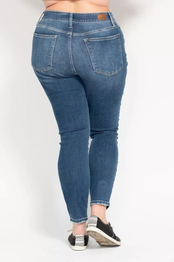 Judy Blue Full Size High Rise Button Fly Skinny Jeans Plus Size - Nikki &amp; Co. Boutique