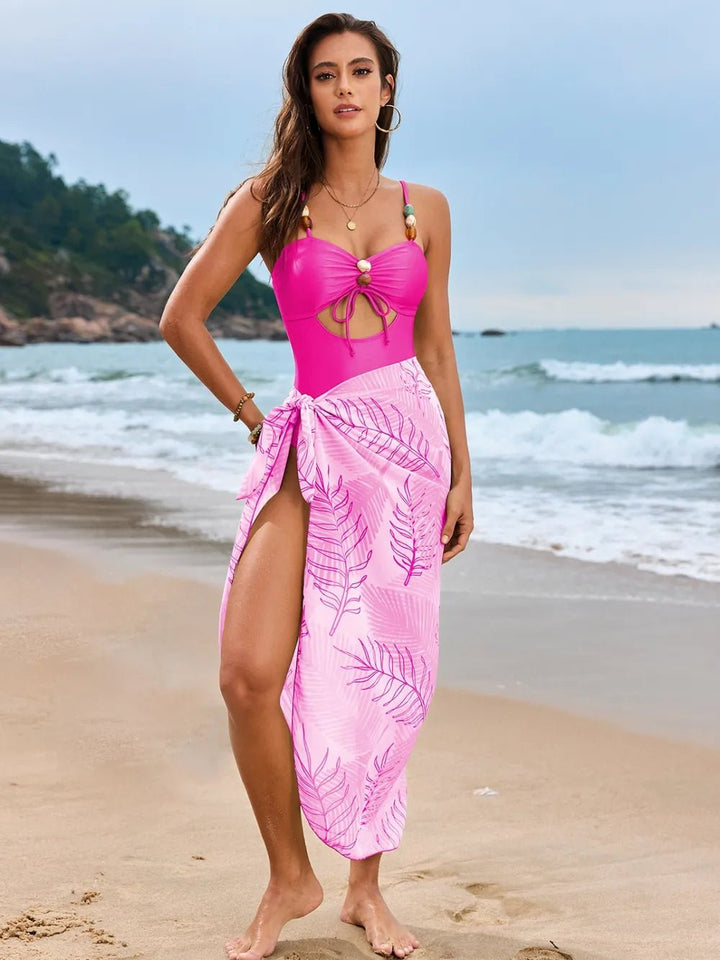 Cutout Sweetheart Neck One-Piece Swimwear and Cover-Up Swim Sets | Nikki &amp; Co. Boutique