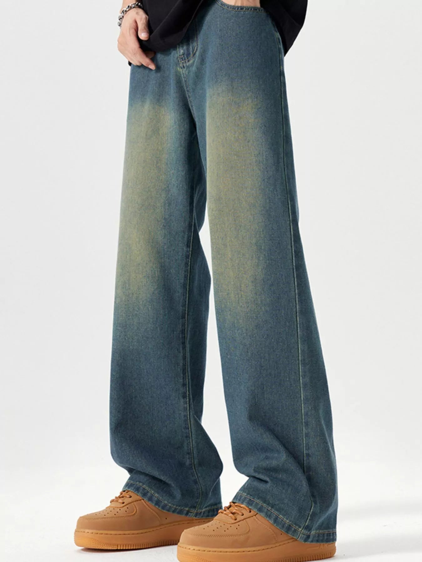 Men's Vintage Wash Wide Leg Jeans - Nikki and Co Boutique