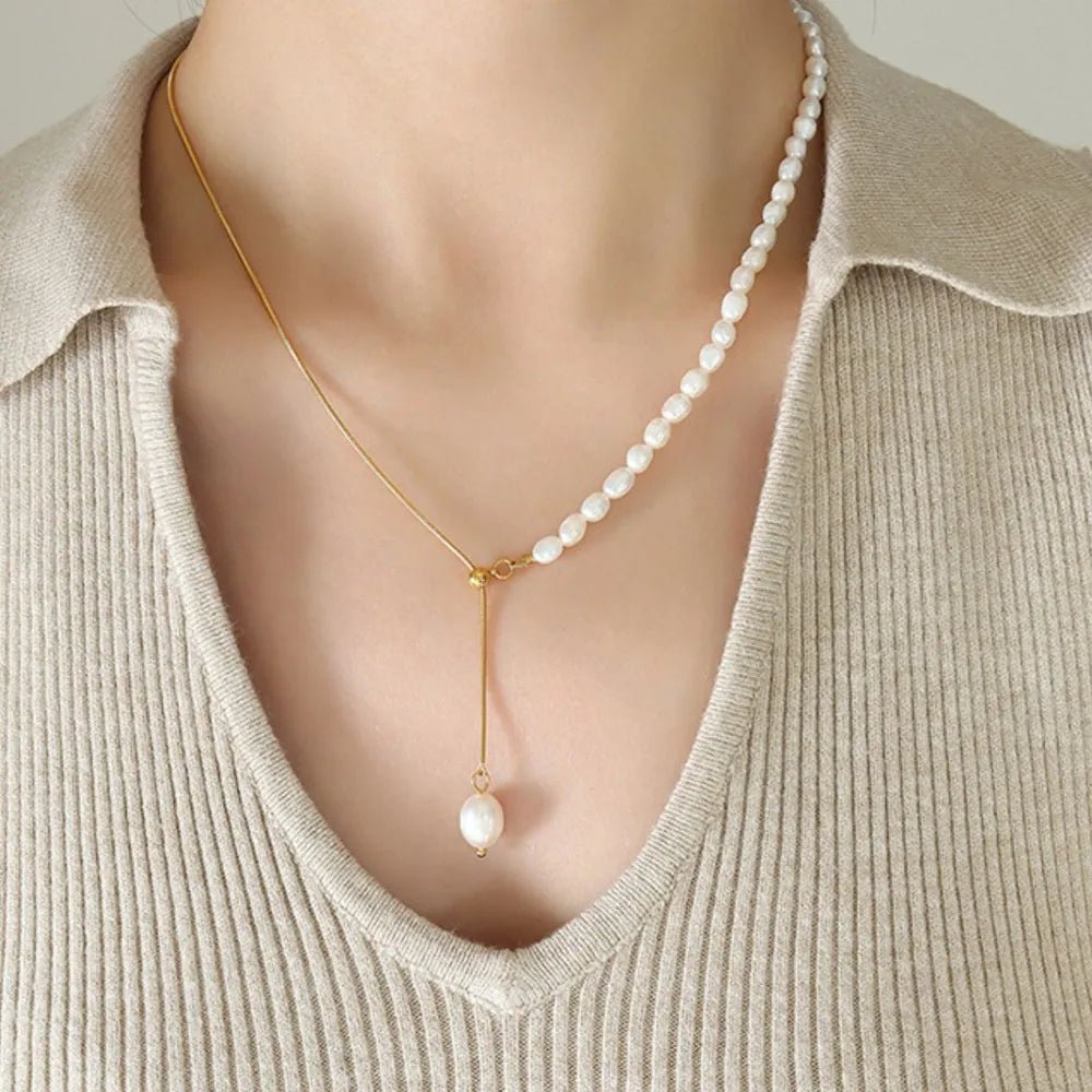 18K Gold - Plated Pearl Necklace - Nikki &amp; Co. Boutique