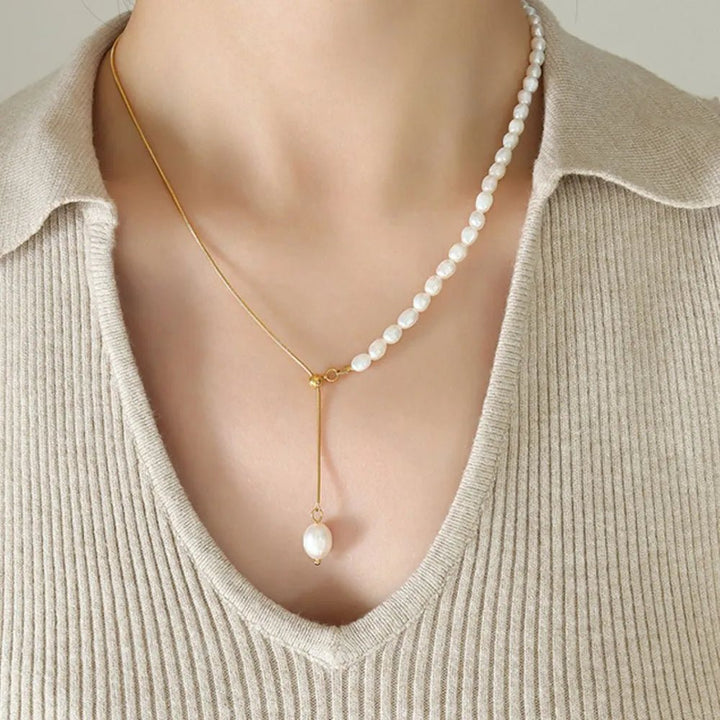 18K Gold - Plated Pearl Necklace - Nikki &amp; Co. Boutique