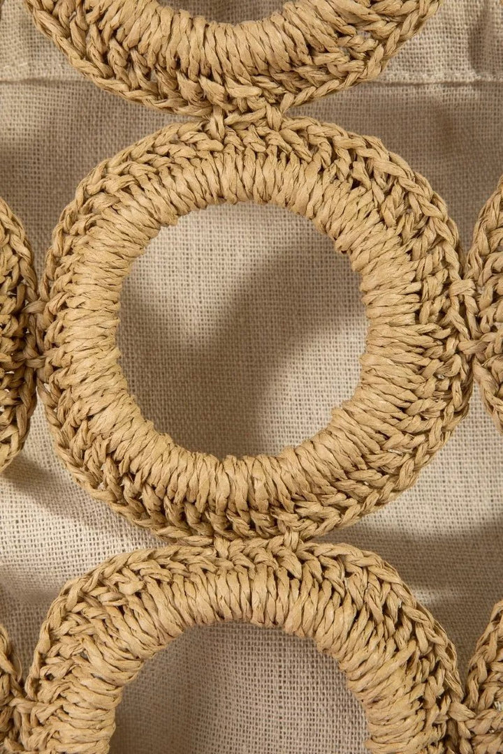 Fame Straw Round Pattern Mesh Handbag - Nikki &amp; Co. Boutique