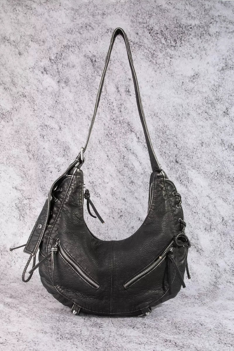 Fame Larger Leather Crescent Shoulder Bag | Nikki &amp; Co. Boutique