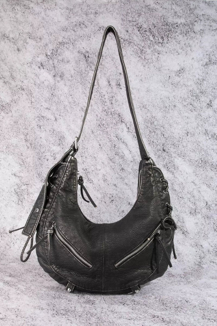Fame Larger Leather Crescent Shoulder Bag | Nikki &amp; Co. Boutique