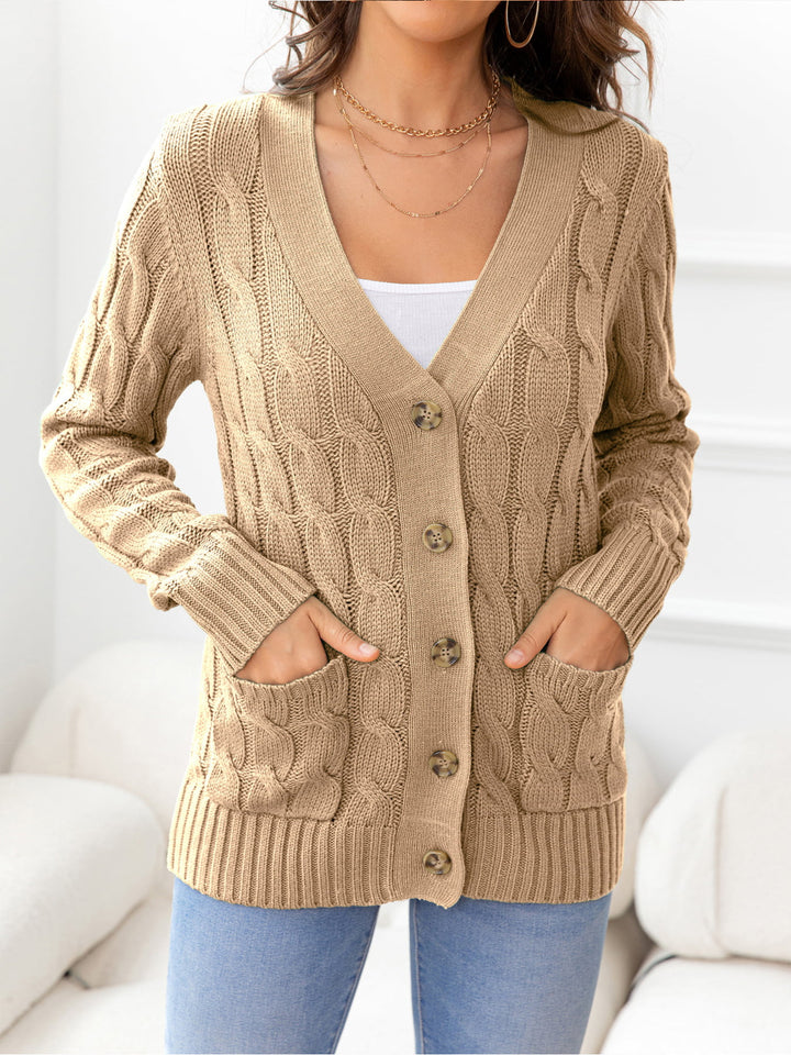 Button Down Cable-Knit Cardigan | Nikki &amp; Co. Boutique