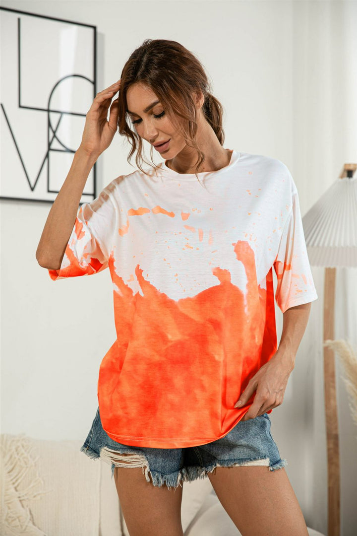 Tie-Dye Round Neck Tees Shirt | Nikki &amp; Co. Boutique