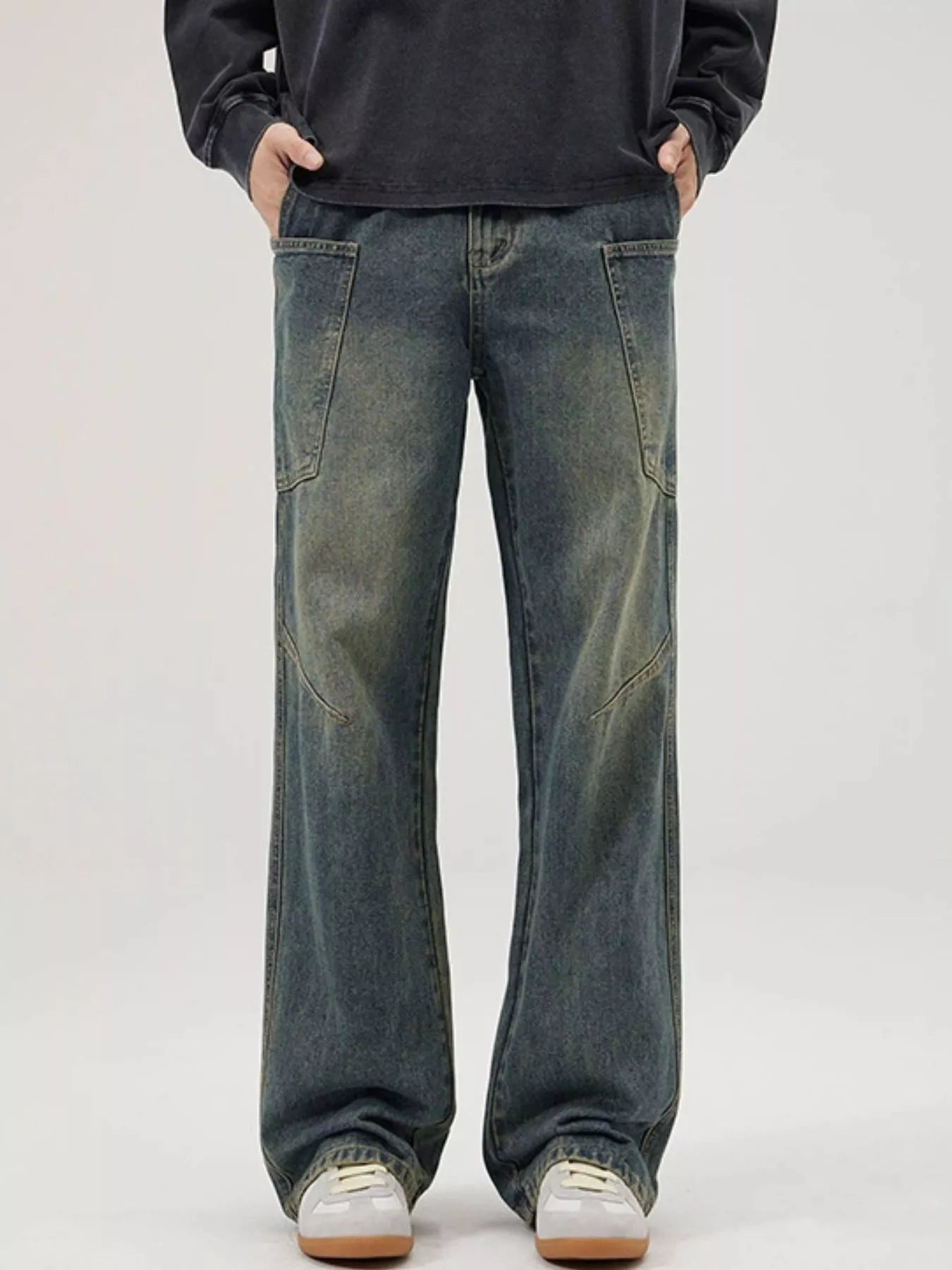 Men's Full Size Washed Wide Leg Baggy Jeans Plus Size - Nikki and Co Boutique