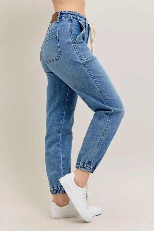 Judy Blue High-Rise Denim Jogger | Medium Wash - Nikki &amp; Co. Boutique