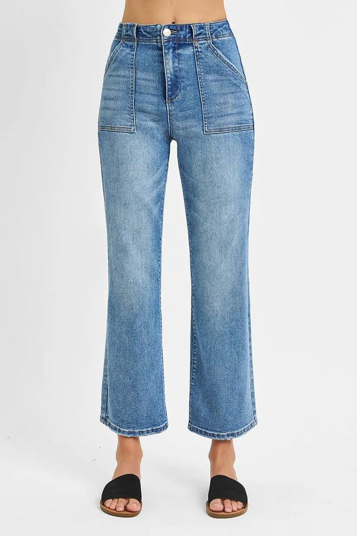 RISEN Full Size High Waisted Bootcut Cropped Jeans Plus Size - Nikki &amp; Co. Boutique