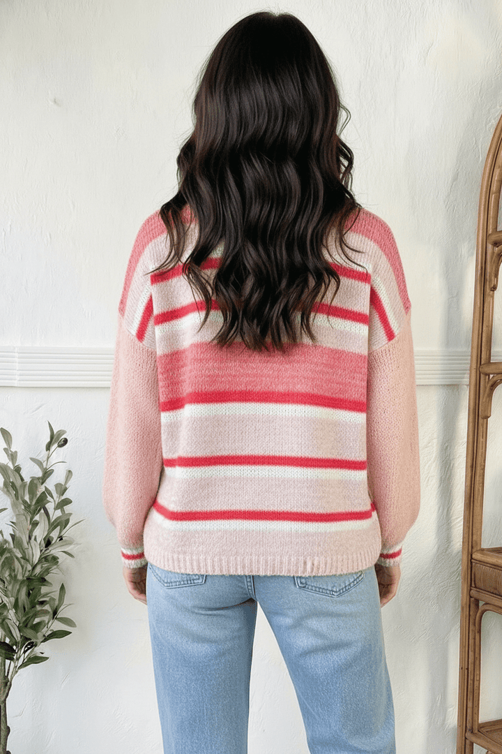 Sweet Talker Pink Stripe Sweater | Nikki &amp; Co. Boutique