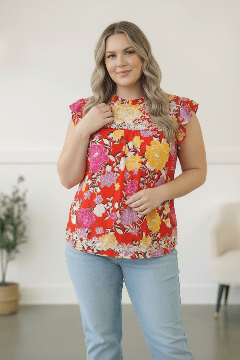 Floral at the Fiesta Flutter Tops | Nikki &amp; Co. Boutique
