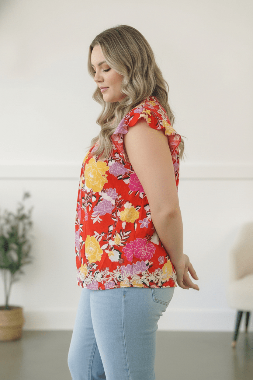 Floral at the Fiesta Flutter Tops | Nikki &amp; Co. Boutique