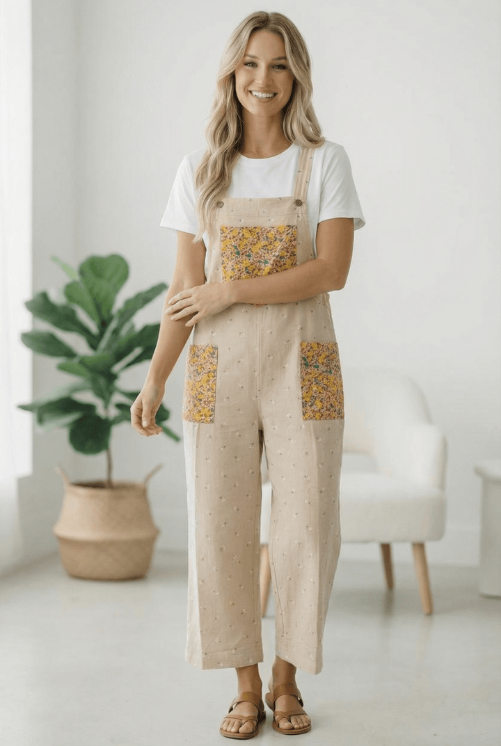 Sunflower Patch Pocket Overalls | Nikki &amp; Co. Boutique