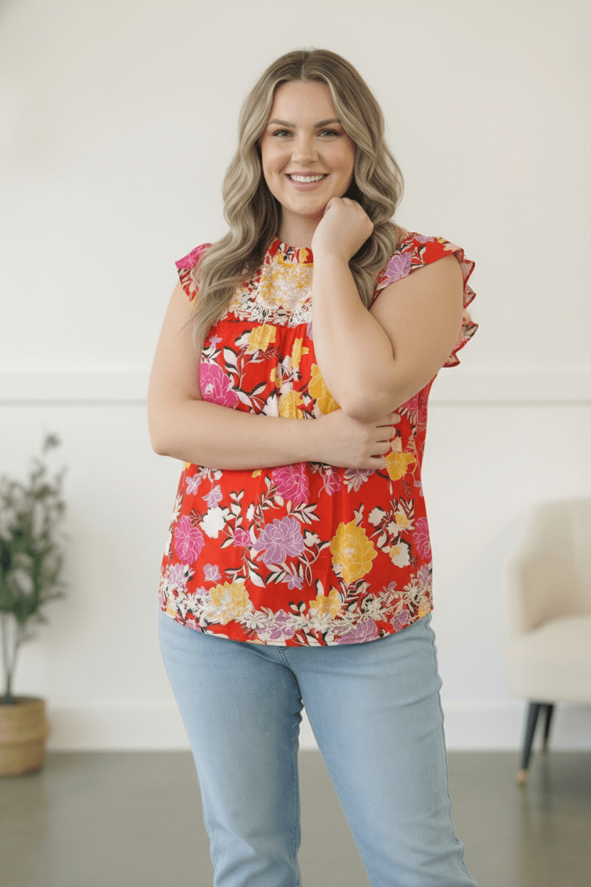 Floral at the Fiesta Flutter Tops | Nikki &amp; Co. Boutique