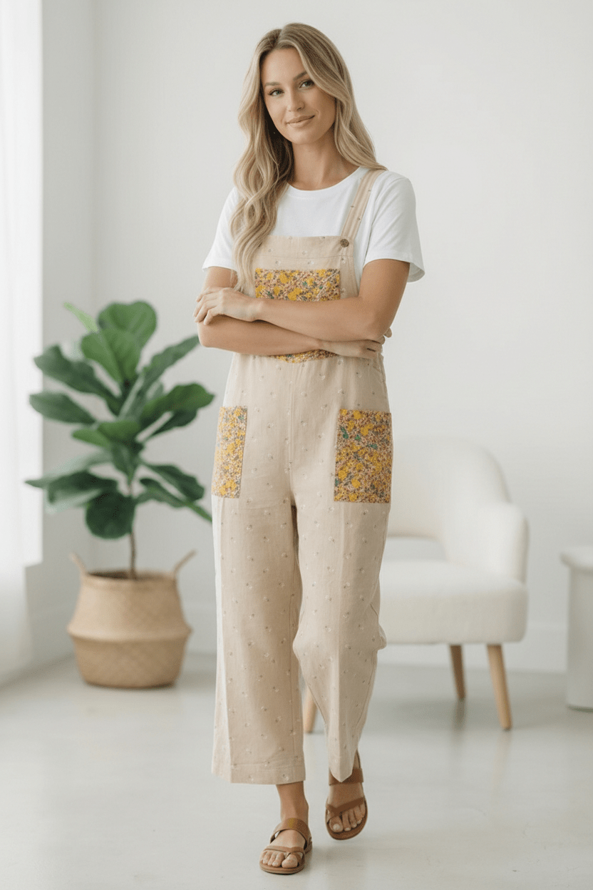 Sunflower Patch Pocket Overalls | Nikki &amp; Co. Boutique