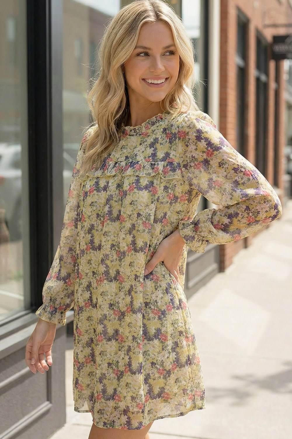 Honey Blossom Woven Lined Dress - Nikki &amp; Co. Boutique