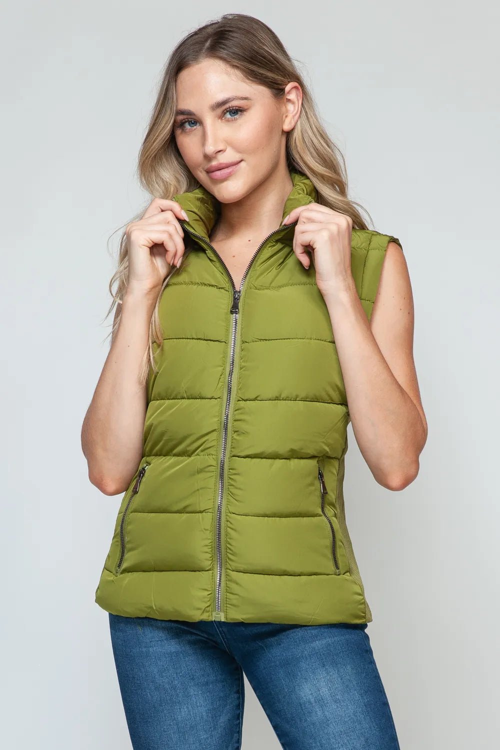 Snobbish Zip Up Turtleneck Vest with Pockets - Nikki &amp; Co. Boutique