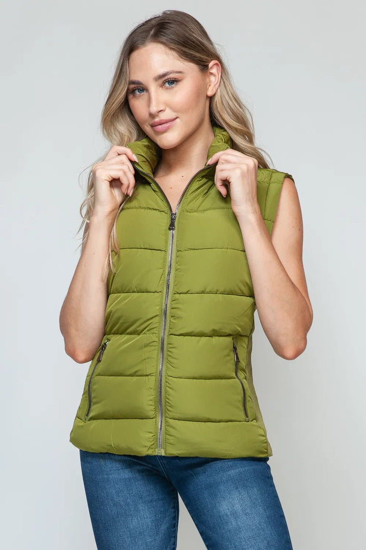 Snobbish Zip Up Turtleneck Vest with Pockets - Nikki &amp; Co. Boutique