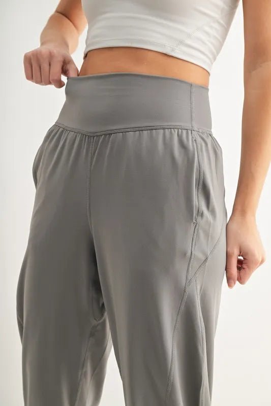 MONO B Flowbarrel High Waist Active Pants - Nikki &amp; Co. Boutique