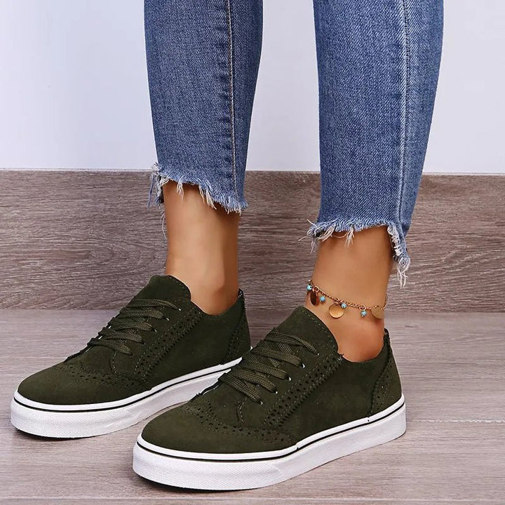 Lace-Up Suedette Flat Sneakers | Nikki &amp; Co. Boutique