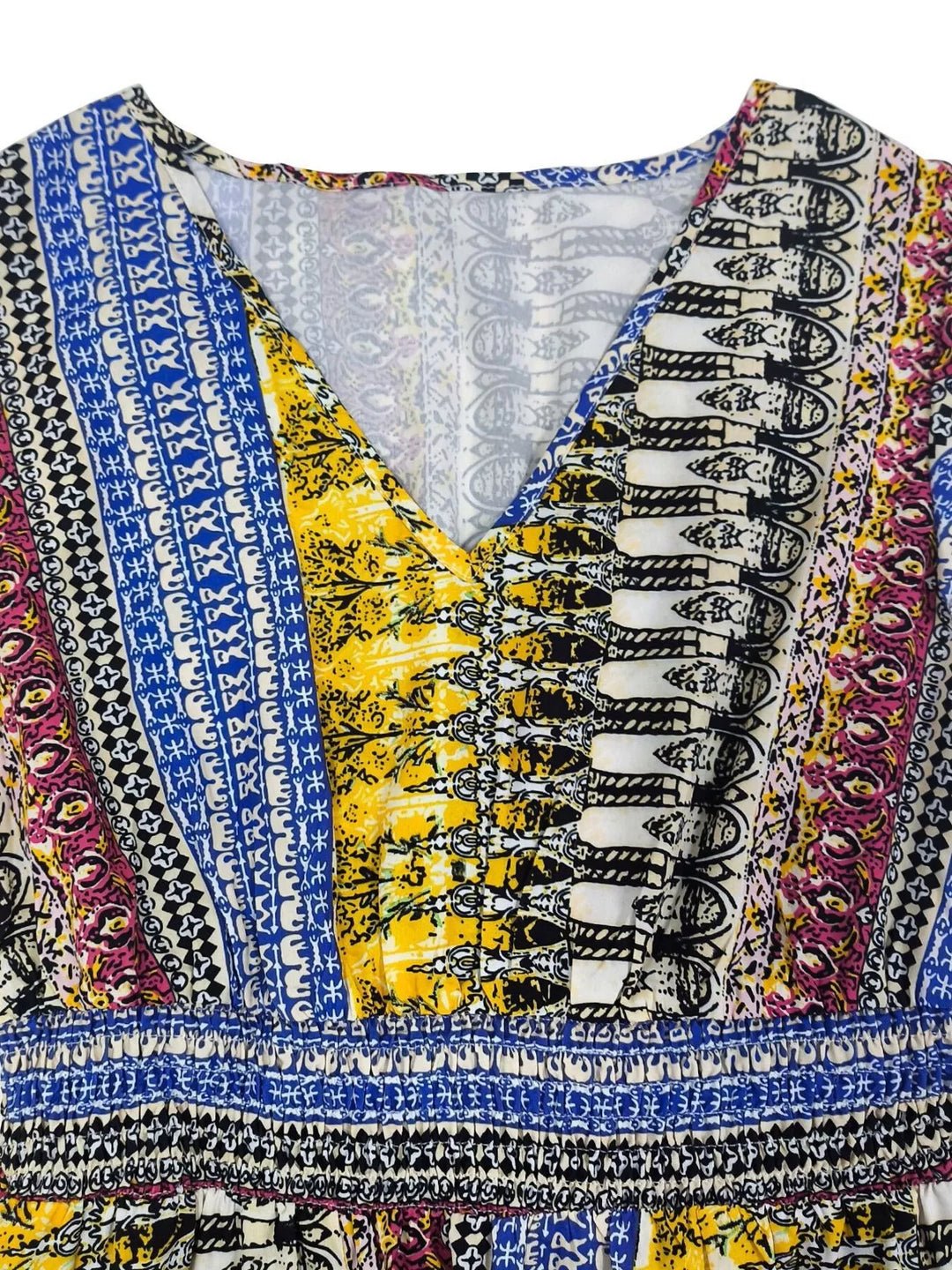 Boho Print Ruffle Sleeve Slit Dress - Nikki &amp; Co. Boutique
