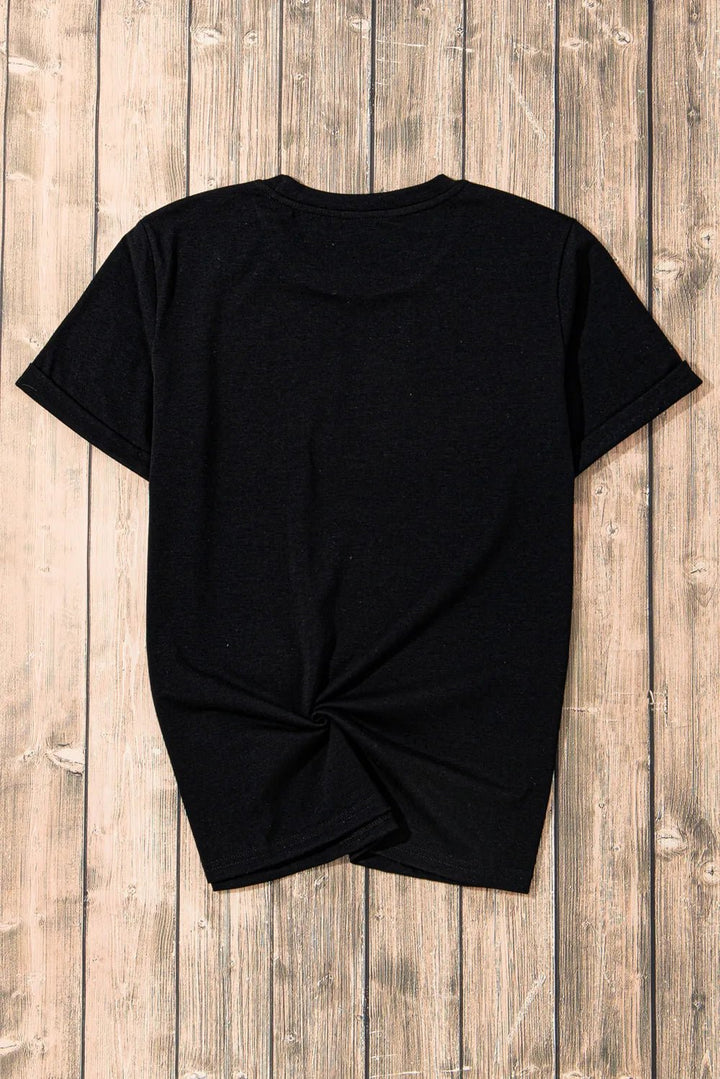 Graphic Round Neck Shorts Sleeve T-Shirt - Nikki &amp; Co. Boutique