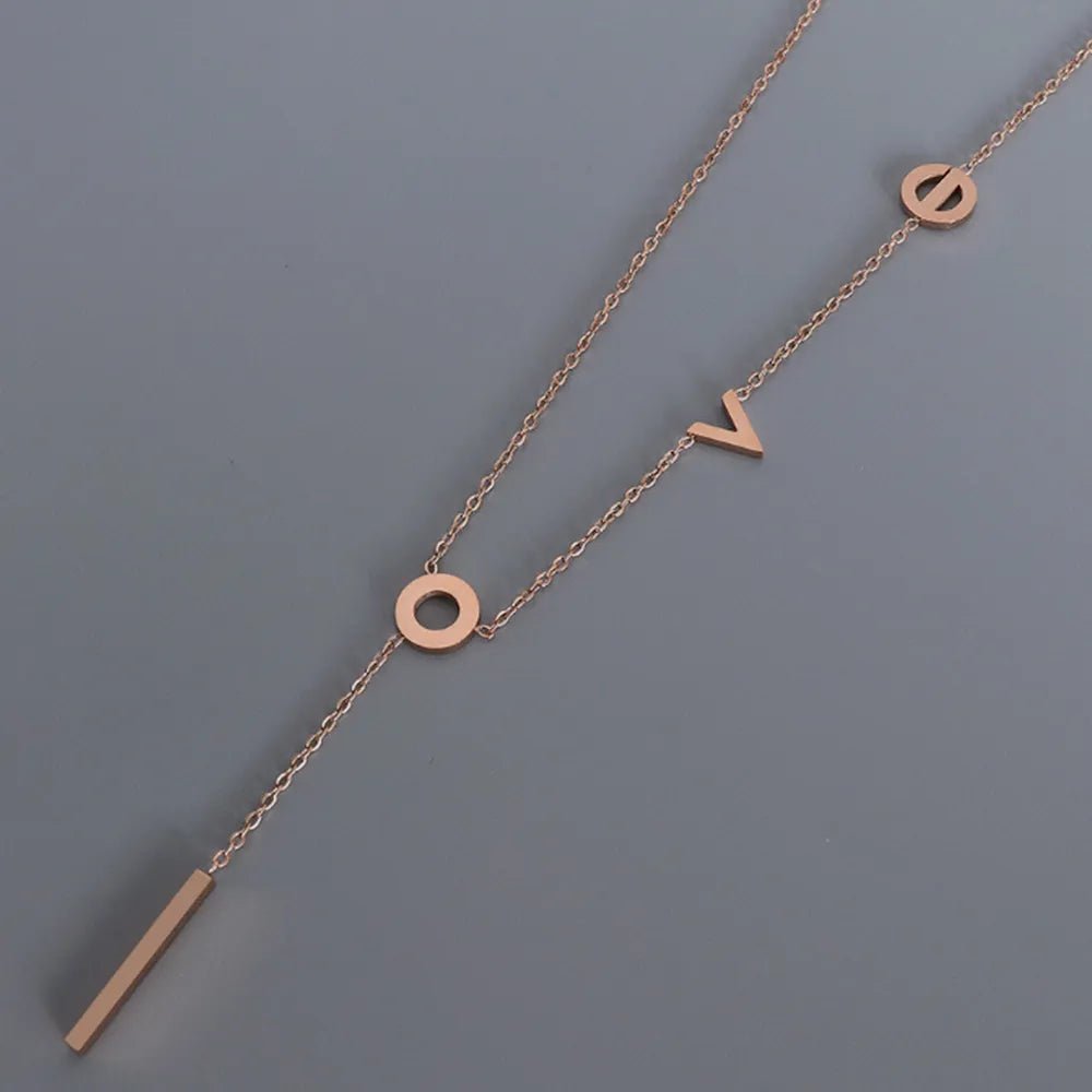 Titanium STeesl Letter Necklace - Nikki &amp; Co. Boutique