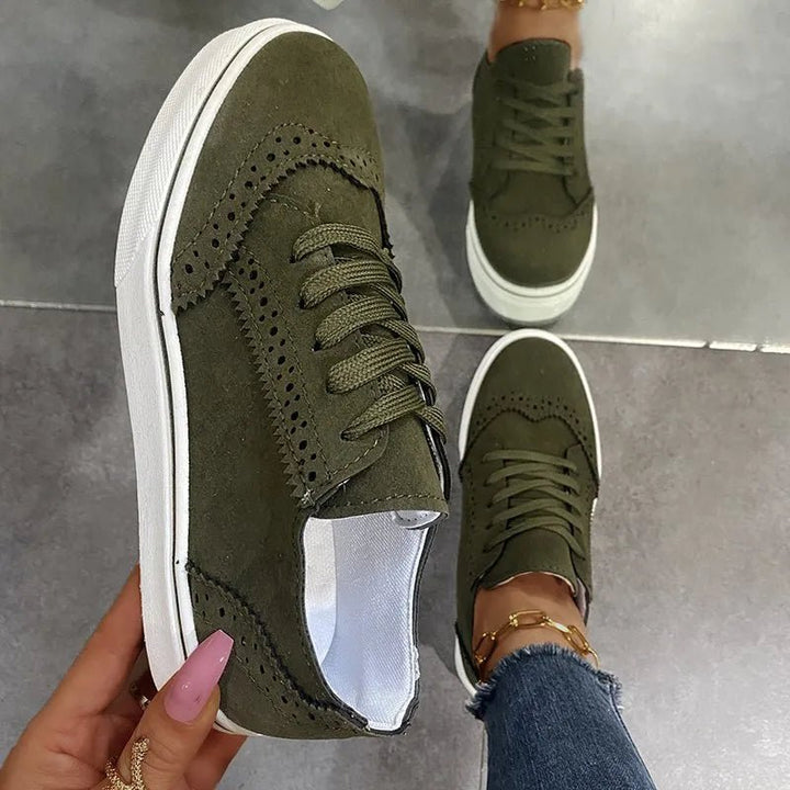 Lace-Up Suedette Flat Sneakers | Nikki &amp; Co. Boutique