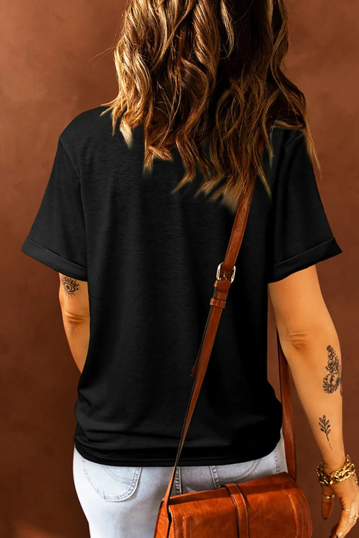 Heart Round Neck Shorts Sleeve T-Shirt - Nikki &amp; Co. Boutique