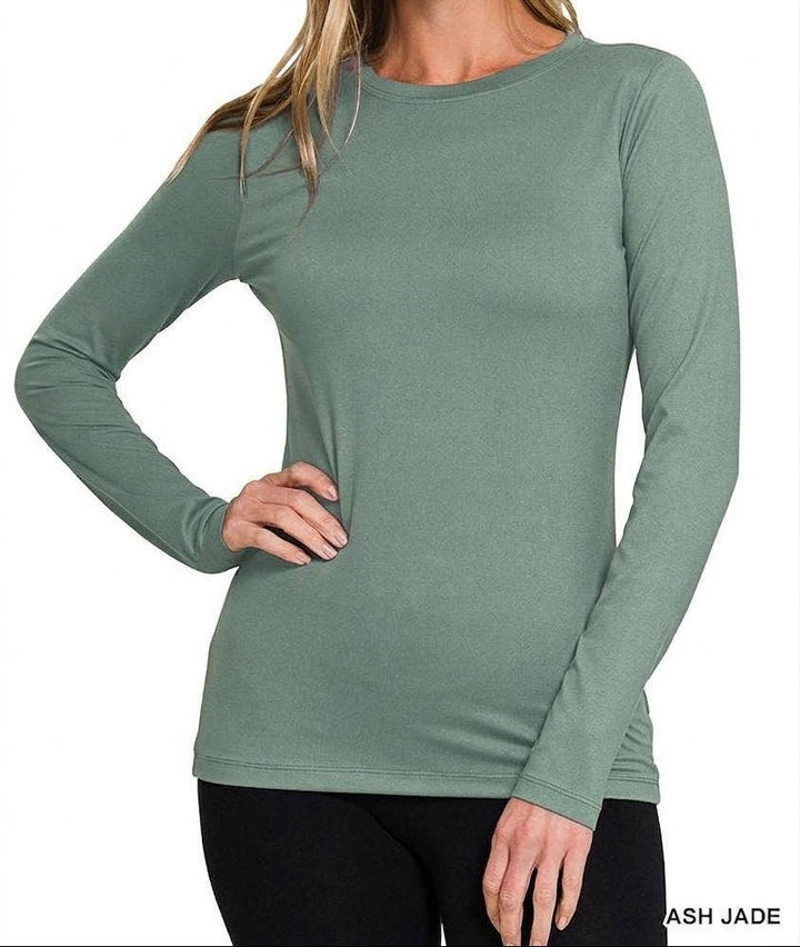 Zenana - Buttery Soft Microfiber Long Sleeve Tee – 5 Colors (NP) - Nikki &amp; Co. Boutique