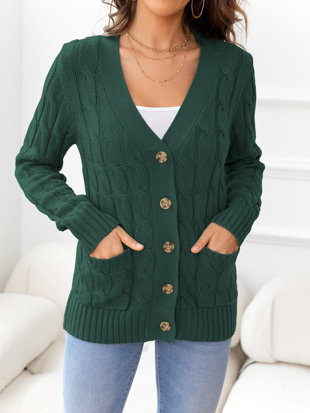 Button Down Cable-Knit Cardigan | Nikki &amp; Co. Boutique
