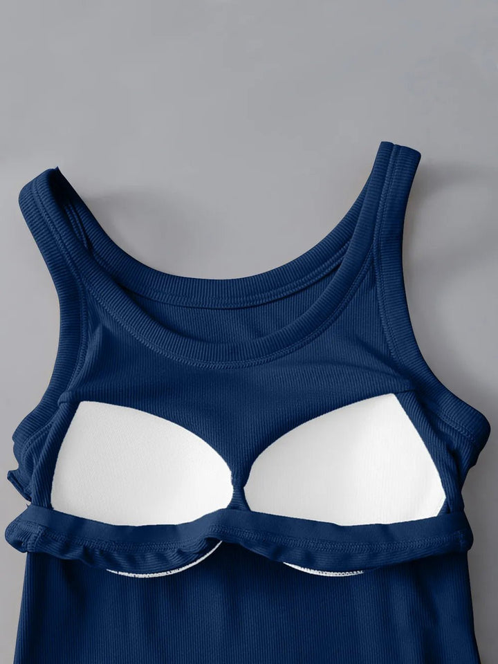 Round Neck Tank with Built - In Bra - Nikki &amp; Co. Boutique