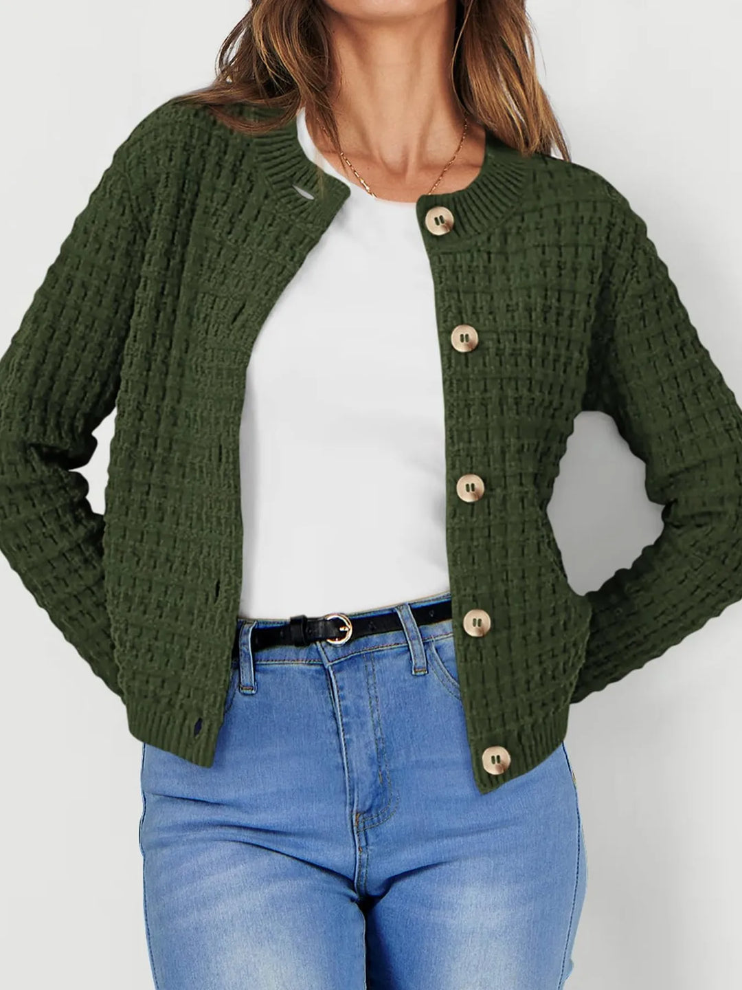 Textured Knit Button - Front Cardigan - Nikki &amp; Co. Boutique