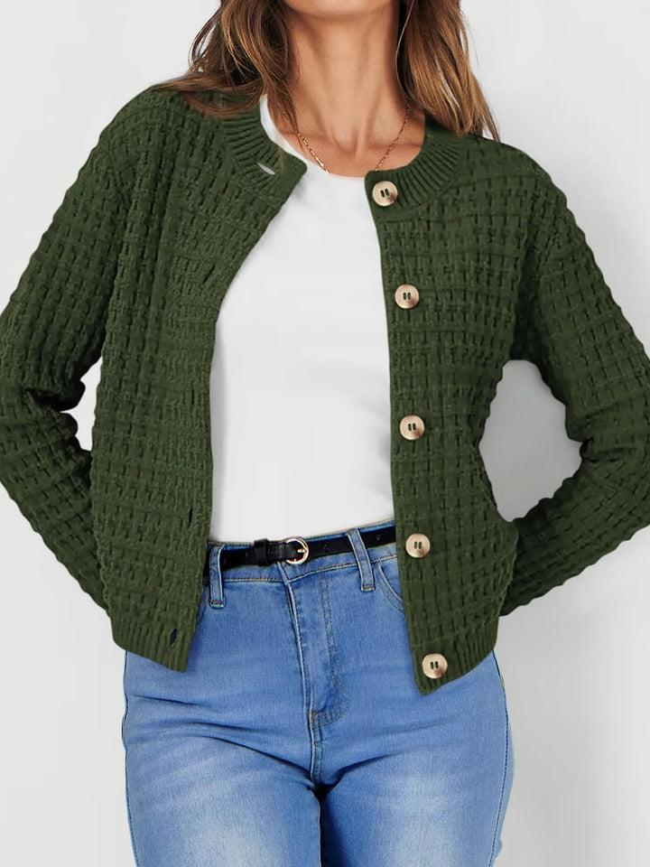 Textured Knit Button - Front Cardigan - Nikki &amp; Co. Boutique