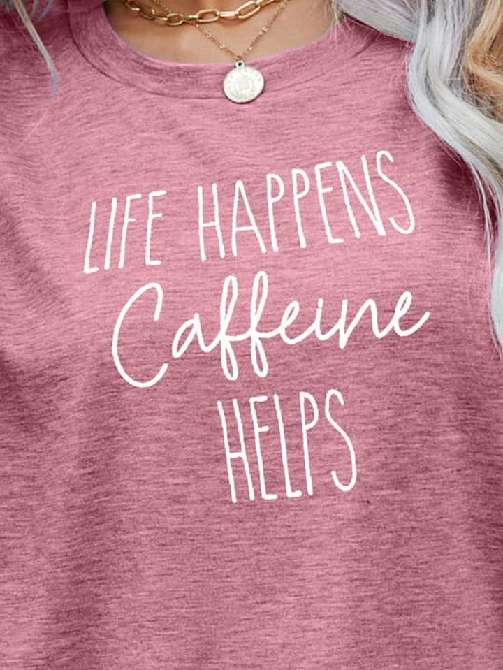 LIFE HAPPENS CAFFEINE HELPS Graphic Tees | Nikki &amp; Co. Boutique