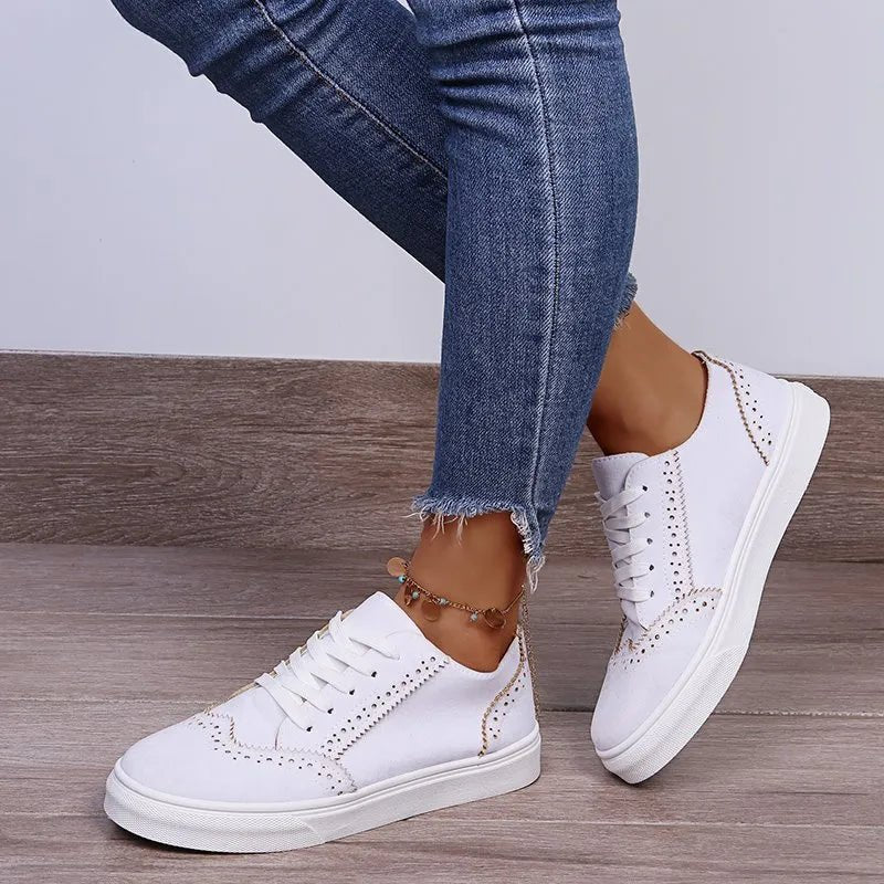 Lace-Up Suedette Flat Sneakers | Nikki &amp; Co. Boutique