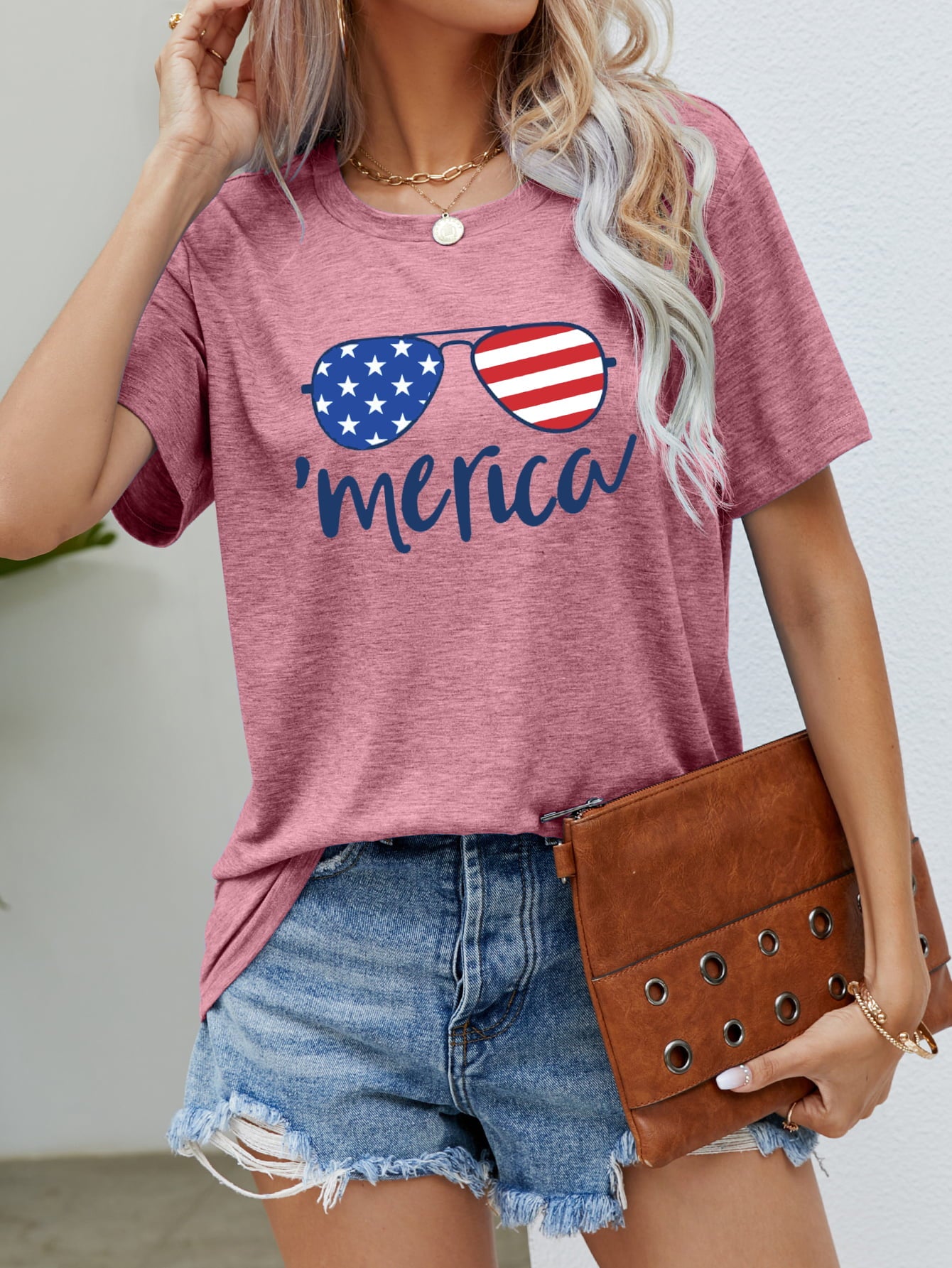 US Flag Glasses Graphic Tee - Nikki and Co Boutique