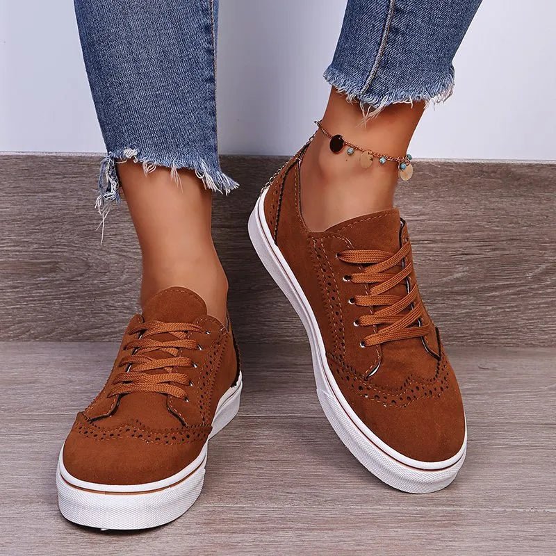 Lace-Up Suedette Flat Sneakers | Nikki &amp; Co. Boutique
