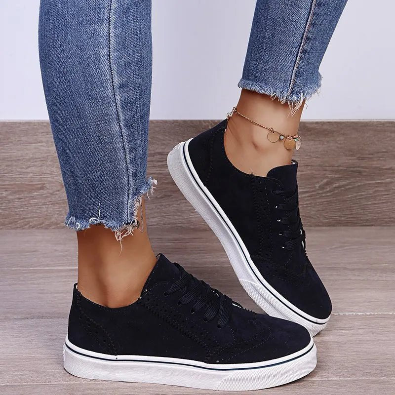 Lace-Up Suedette Flat Sneakers | Nikki &amp; Co. Boutique