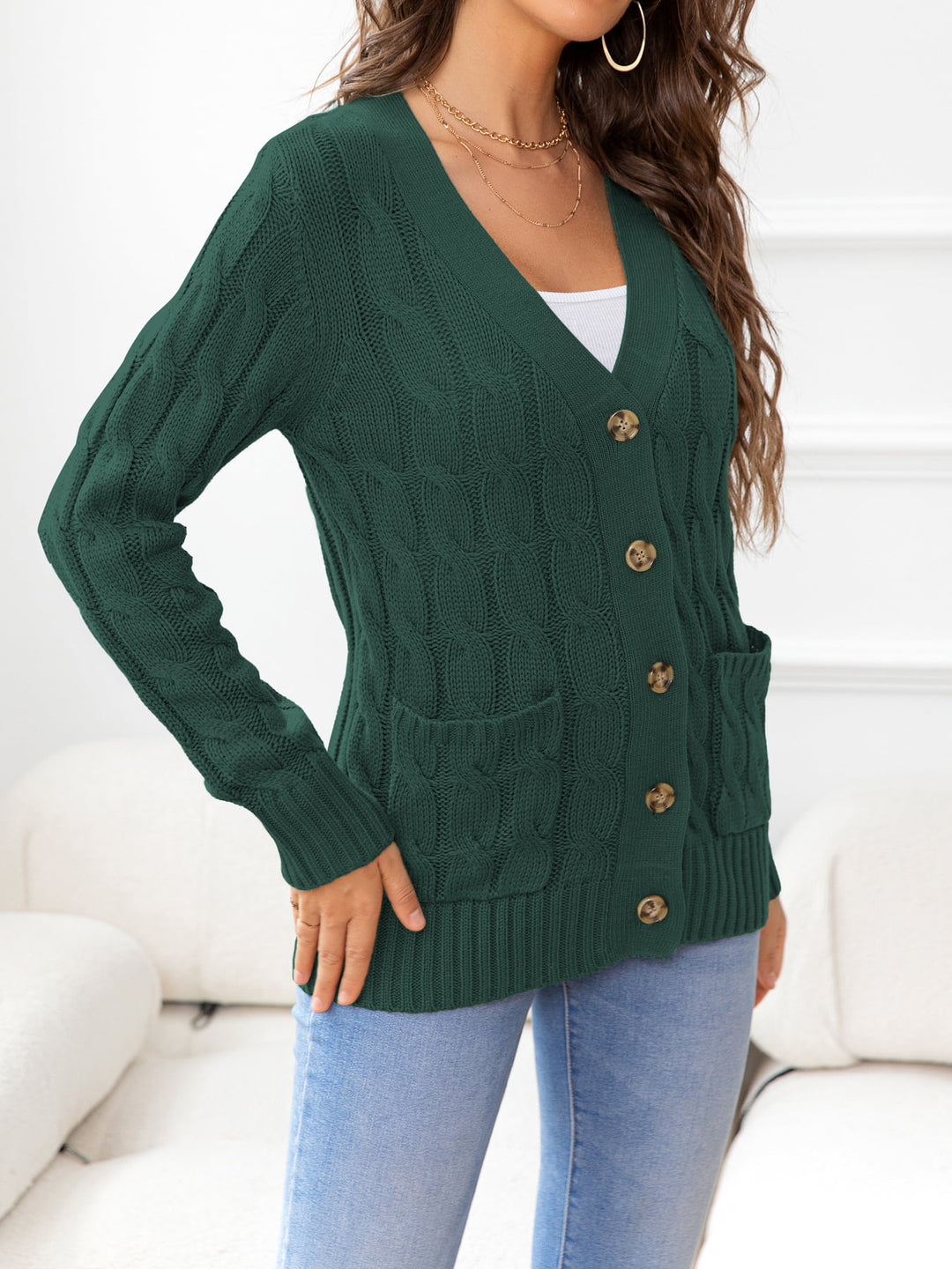 Button Down Cable-Knit Cardigan | Nikki &amp; Co. Boutique