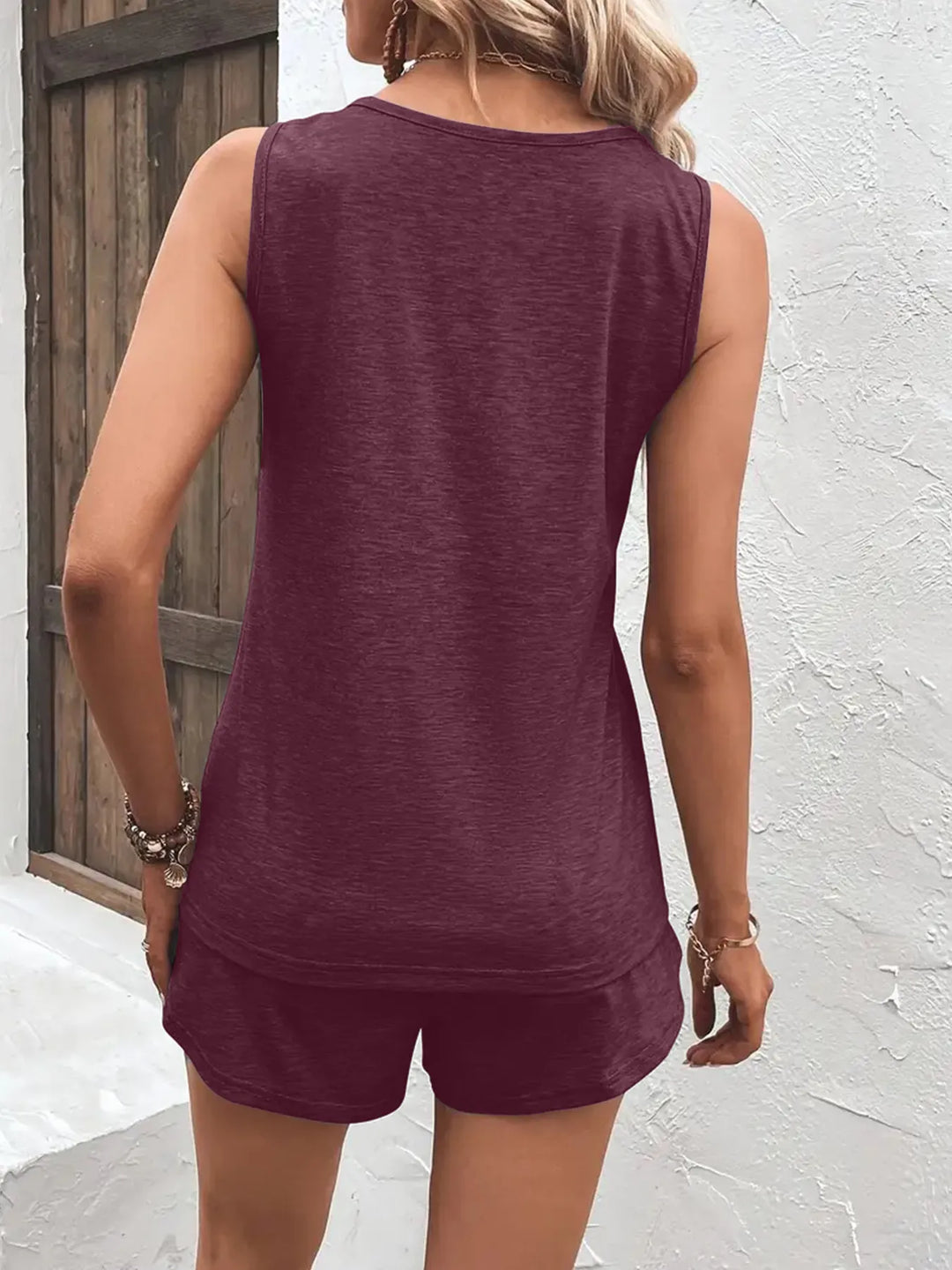 Casual Wide Strap Tank Top and Shorts Set - Nikki &amp; Co. Boutique