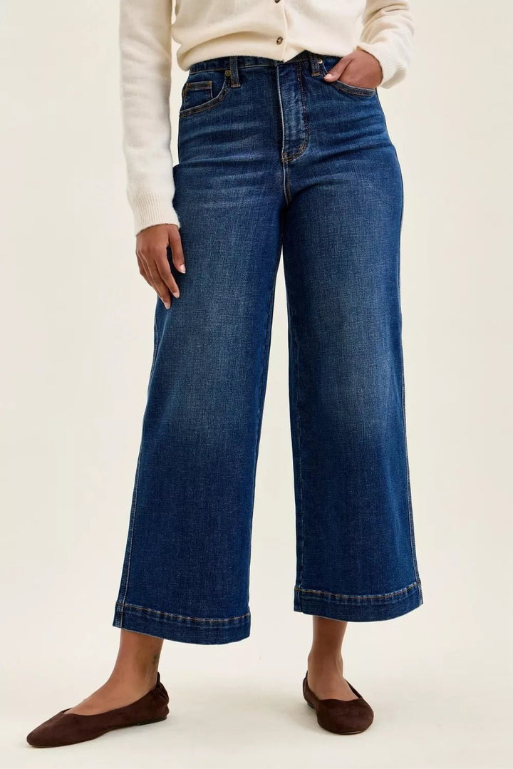 Judy Blue High Waist Claudia Ankle Wide Leg Jeans - Nikki &amp; Co. Boutique