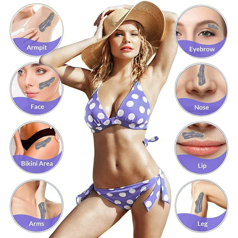 Unisex Painless Hot Wax Beads 200g-400g - Fast Waxing for Bikini Area, Face, and Body Hair Removal