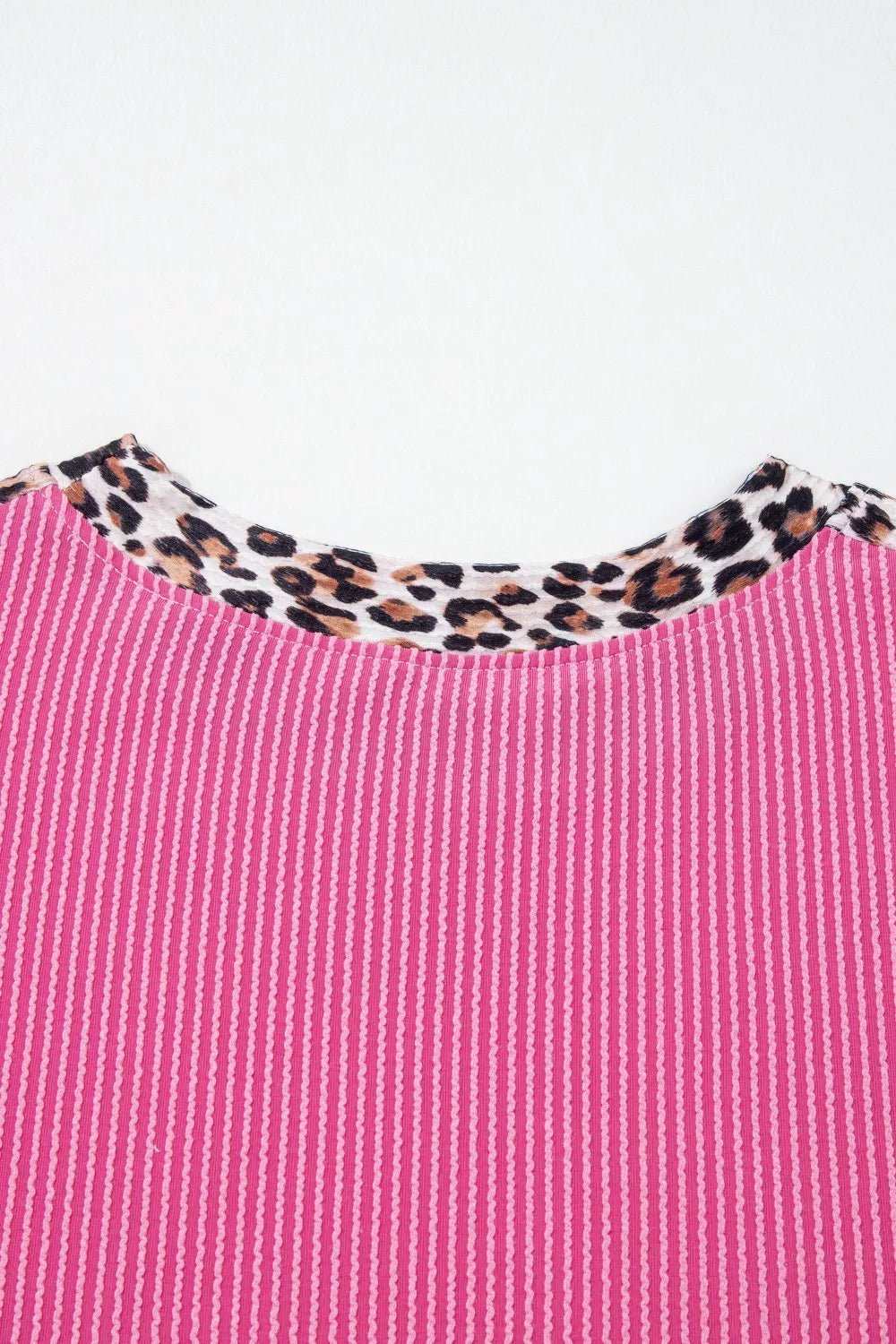 Leopard Trim Twist Ribbed Top and Shorts Set in Fuchsia Pink - Nikki &amp; Co. Boutique