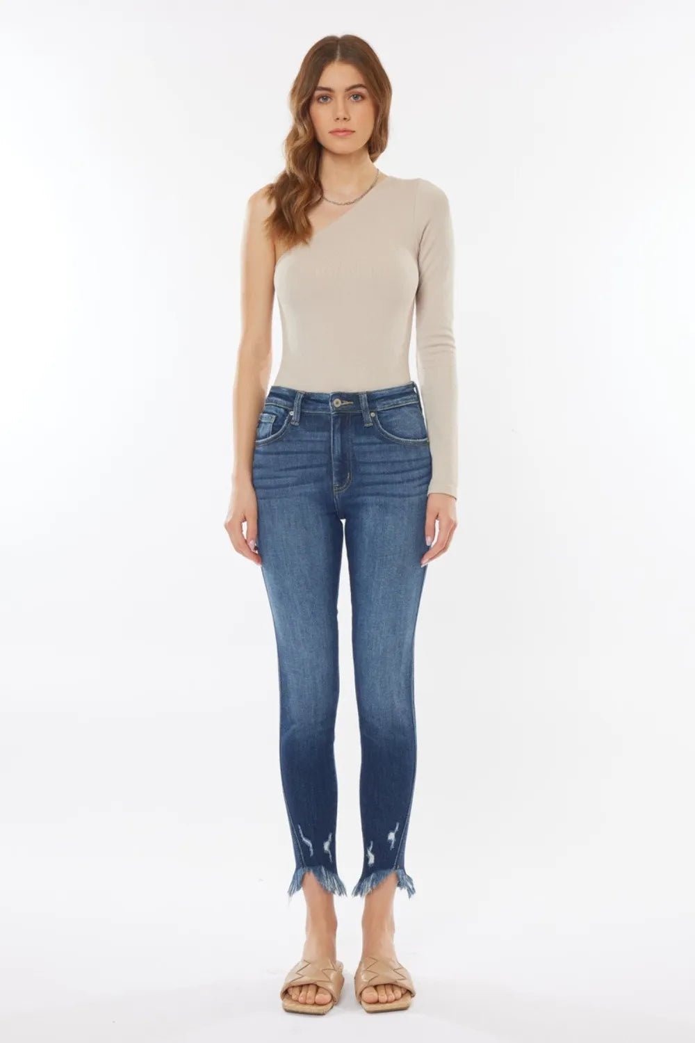 Kancan Raw Hem High Waist Cropped Jeans - Nikki &amp; Co. Boutique