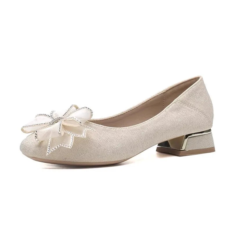 Women's New Style Fall Evening Soft Sole Low Top Wedding Shoes Daily Wearable Comfortable Polyurethane Sole Rubber Upper