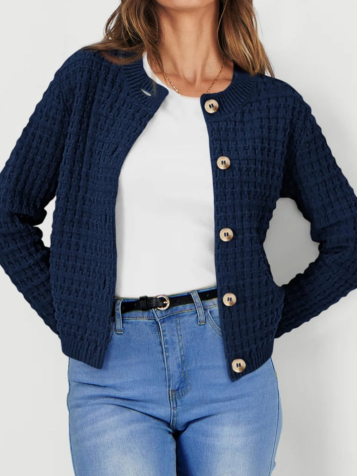 Textured Knit Button - Front Cardigan - Nikki &amp; Co. Boutique