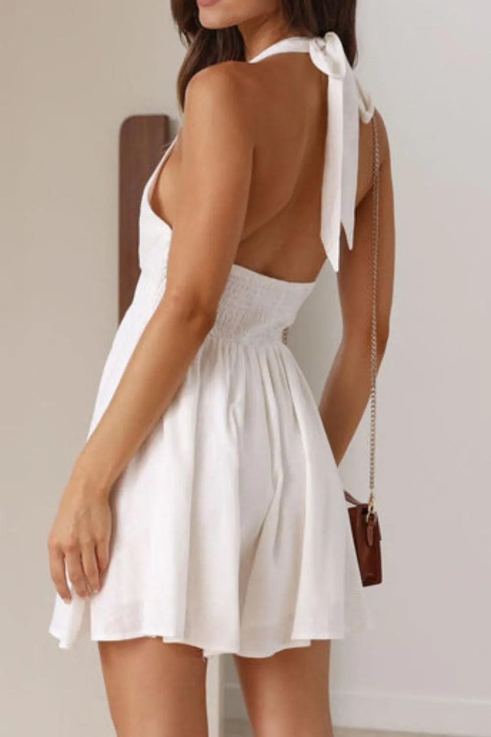 Cutout Halter Neck Mini Dress | Nikki &amp; Co. Boutique